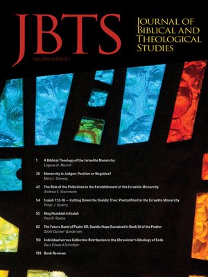 cover image of Journal of Biblical and Theological Studies, Issue 4.1